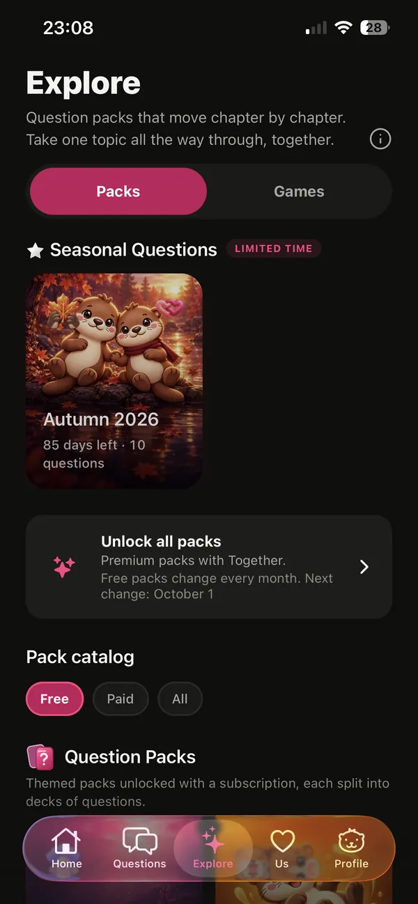 Theme of the month screen