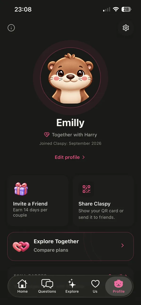 Invite your partner screen
